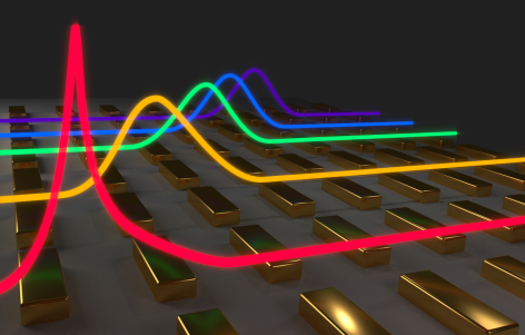 Illustration of the formation of a Bose-Einstein condensate in a plasmonic lattice.